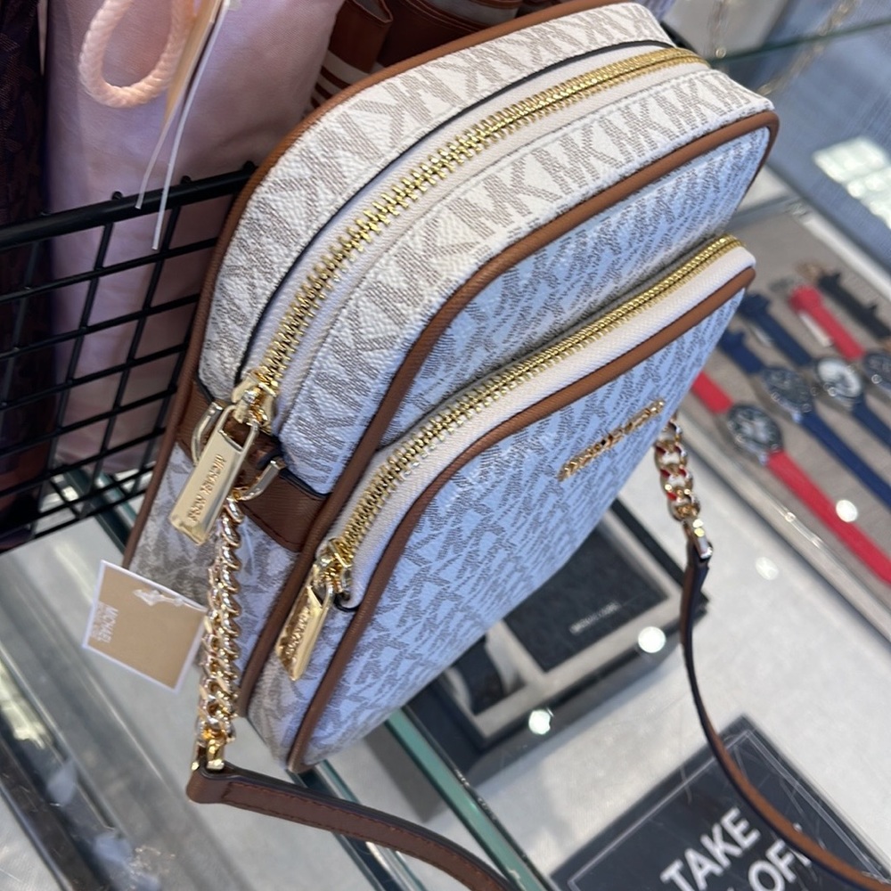 MICHAEL KORS Jet Set Travel Medium Logo Crossbody Flight Bag # 35F1GTVC2B NWT - Picture 10 of 16
